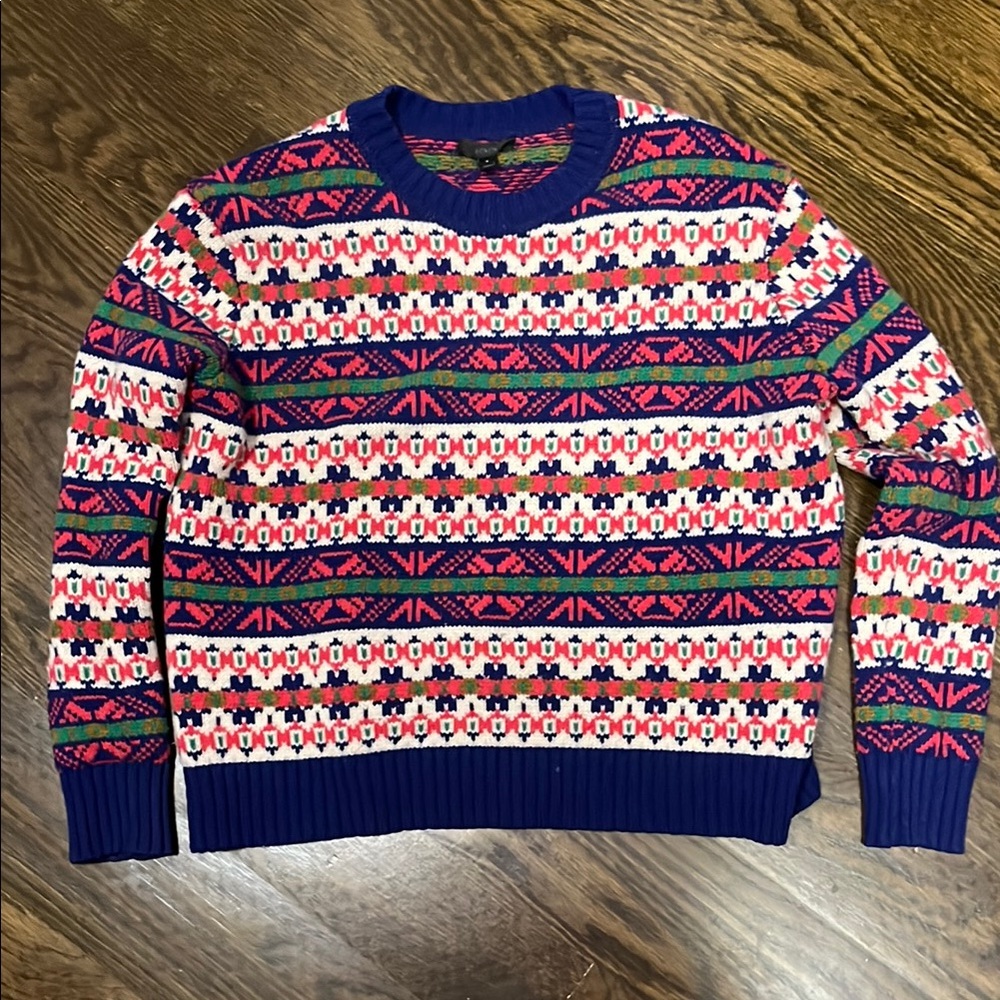 Colorful Fair Isle Women's Cropped Sweater
